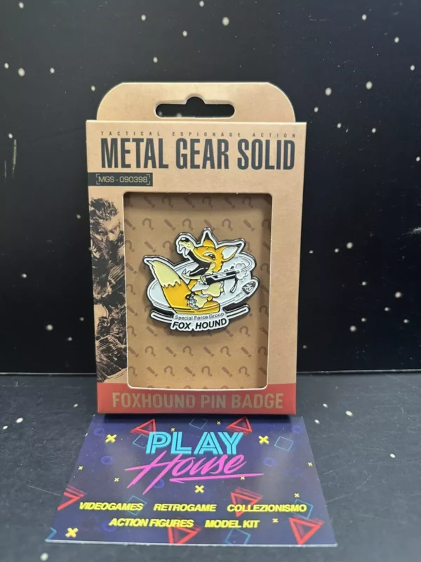 Metal Gear Solid Spilla Foxhound Pin Badge Limited Edition in Metallo