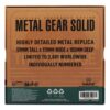 Metal Gear Solid 2 Replica Scatola di Cartone Set Limited Edition in Metallo