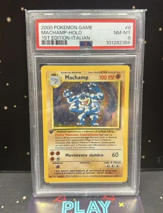 MACHAMP 8/102 ITALIANO PSA 8 PRIMA EDIZIONE POKEMON SET BASE HOLO NM-MT